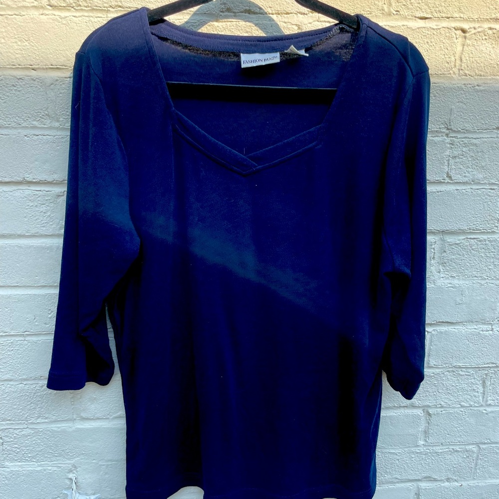 3/4 length sleeve navy sweater